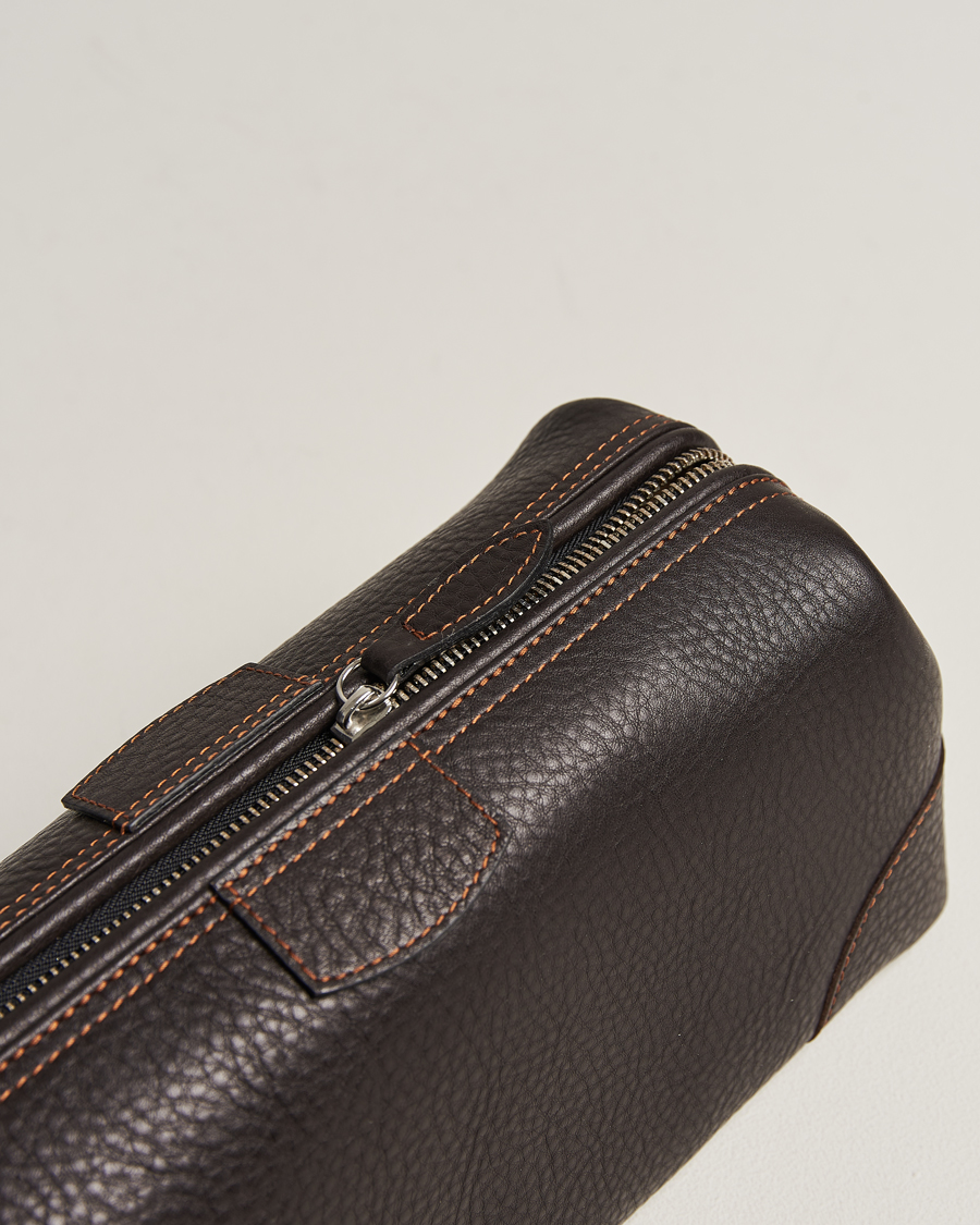 Herre | Tasker | F. Hammann | Large Washbag Dark Brown