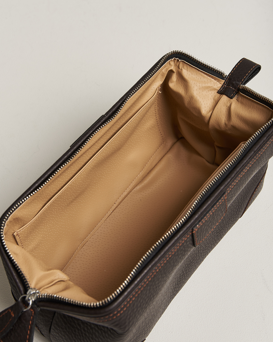 Herre | Tasker | F. Hammann | Large Washbag Dark Brown