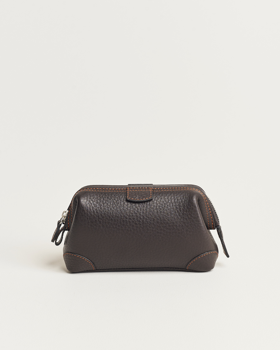 Herre | Tasker | F. Hammann | Small Washbag Dark Brown