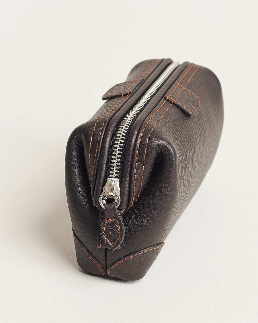 Herre | Tasker | F. Hammann | Small Washbag Dark Brown