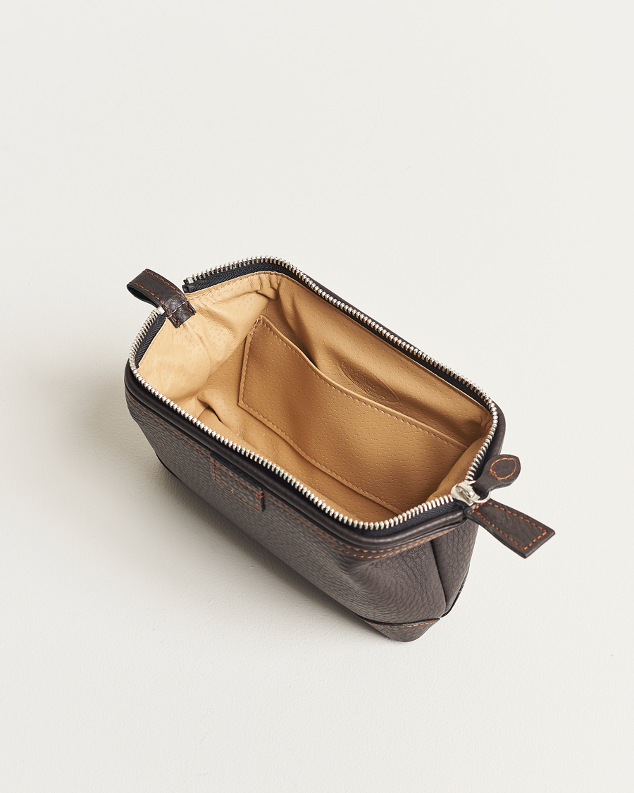 Herre | Tasker | F. Hammann | Small Washbag Dark Brown