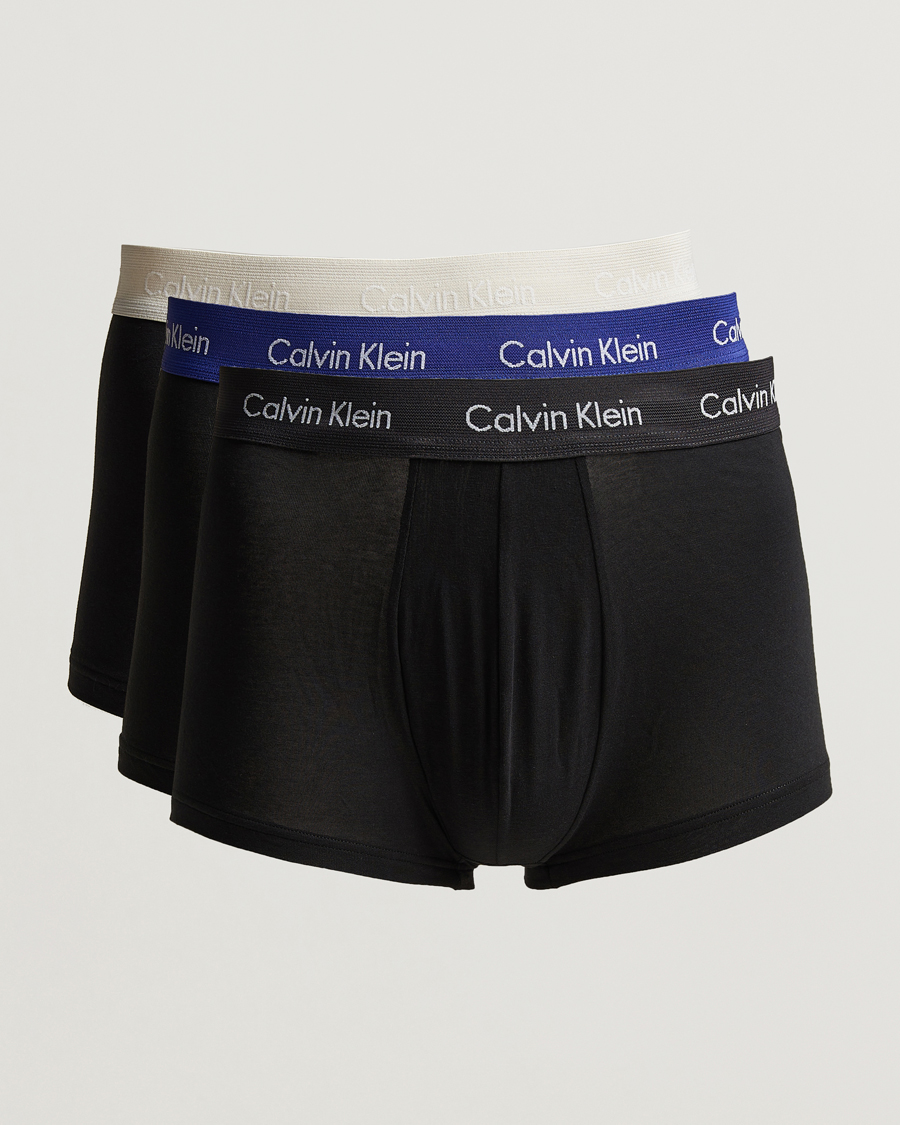 Herre | Undertøj | Calvin Klein | Cotton Stretch 3-Pack Low Rise Trunk Navy/Blue/Grey