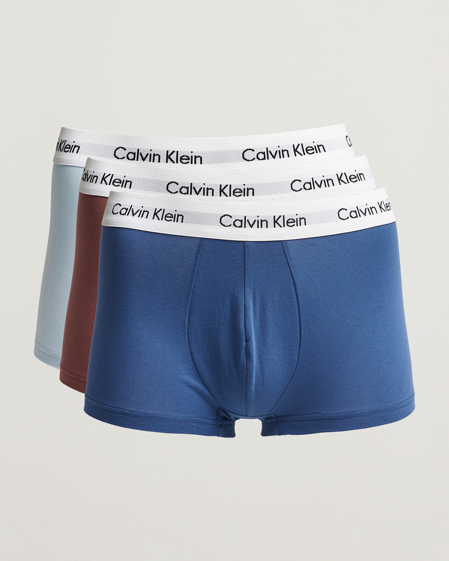 Herre | Undertøj | Calvin Klein | Cotton Stretch 3-Pack Low Rise Trunk Red/Sky/Blue