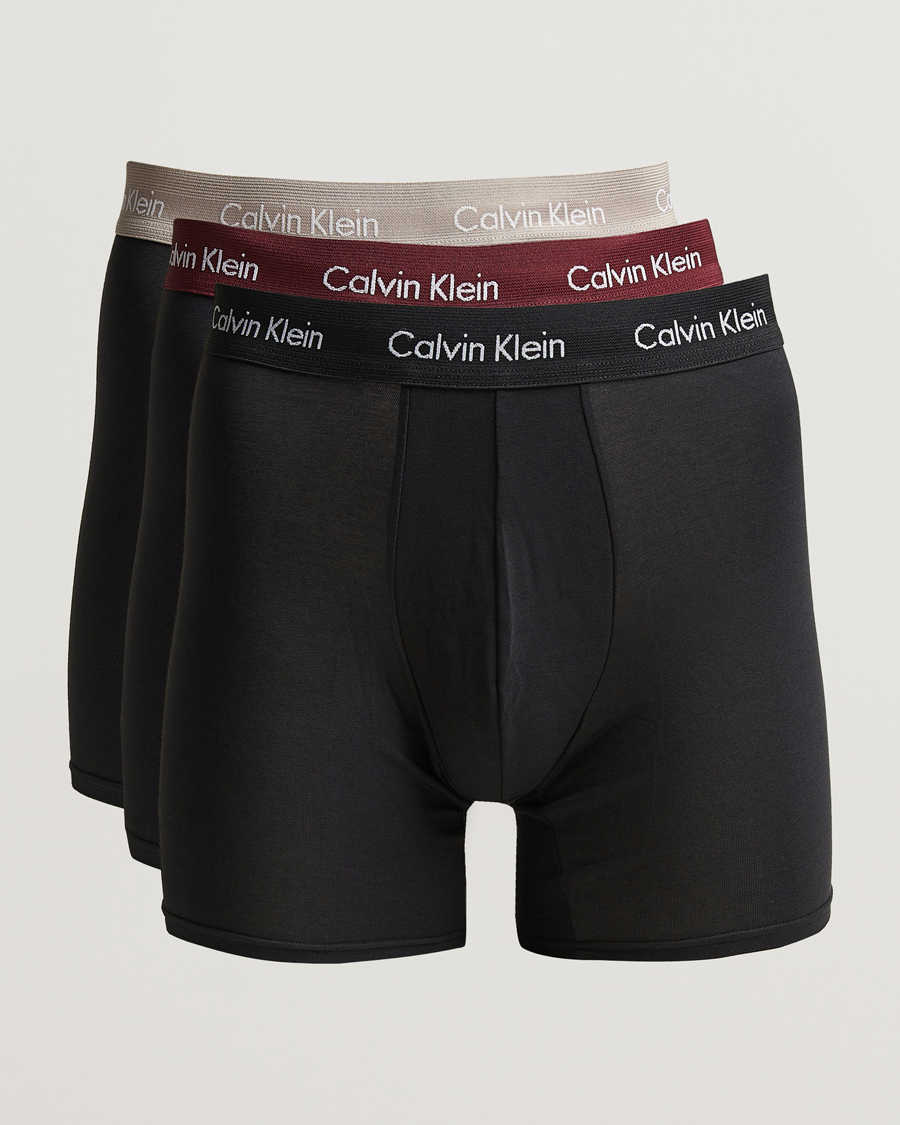 Herre | Undertøj | Calvin Klein | Cotton Stretch 3-Pack Boxer Brief Black/Port Red/Grey