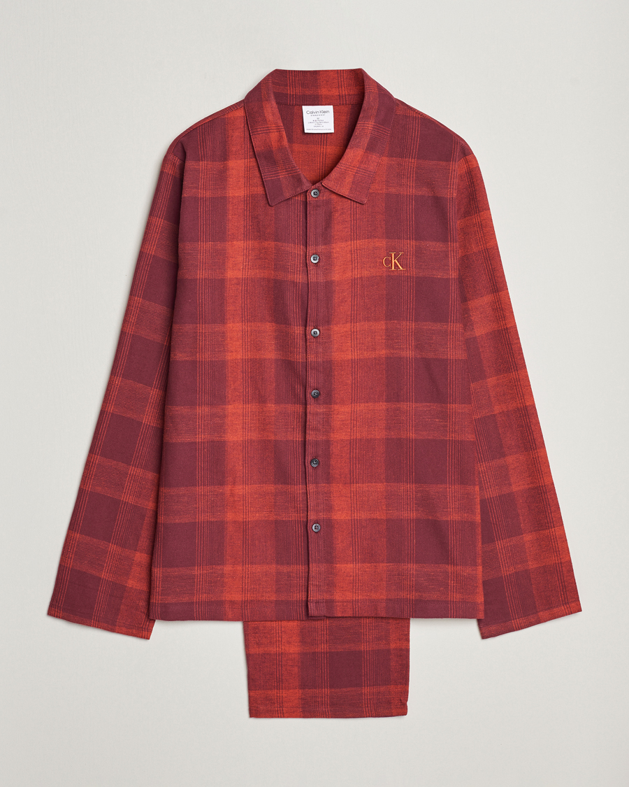 Herre |  | Calvin Klein | Cotton Checked Pyjama Set Red
