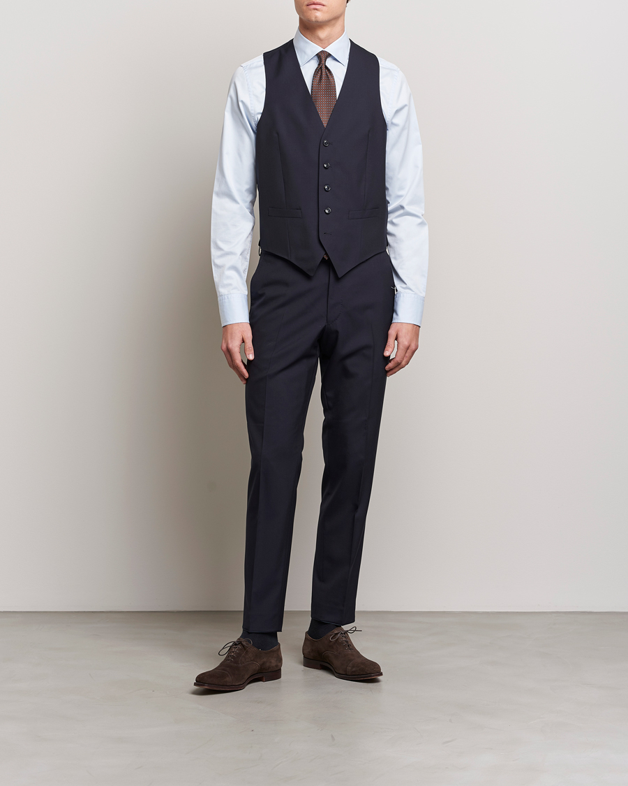 Herre | Blazere & jakker | Oscar Jacobson | Carlo Wool Waistcoat Navy