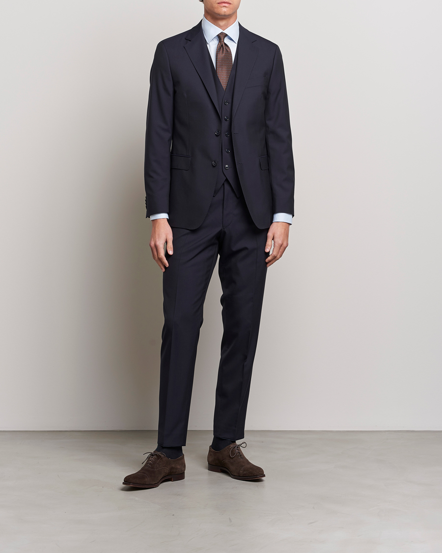 Herre | Blazere & jakker | Oscar Jacobson | Carlo Wool Waistcoat Navy