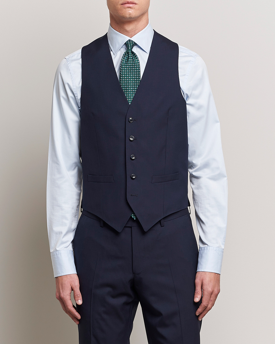 Herre | Tøj | Oscar Jacobson | Carlo Wool Waistcoat Blue