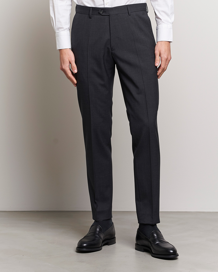 Herre | Tøj | Oscar Jacobson | Denz Wool Trousers Grey