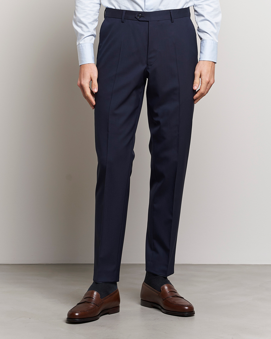 Herre | Tøj til bryllup | Oscar Jacobson | Denz Wool Trousers Blue