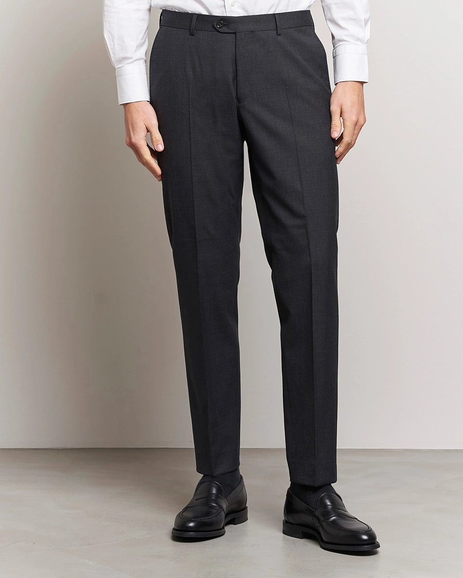 Herre | Business & Beyond | Oscar Jacobson | Diego Wool Trousers Grey