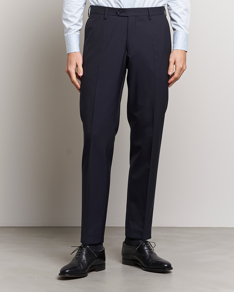 Herre | Tøj | Oscar Jacobson | Diego Wool Trousers Navy