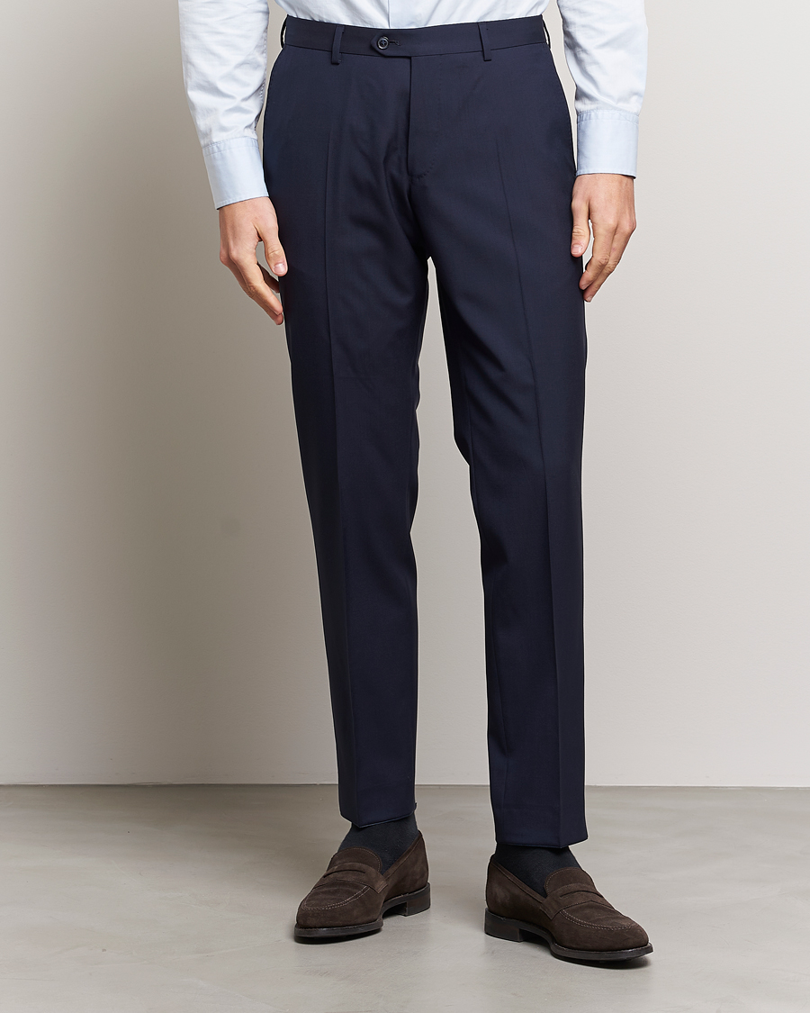 Herre | Bukser | Oscar Jacobson | Diego Wool Trousers Blue