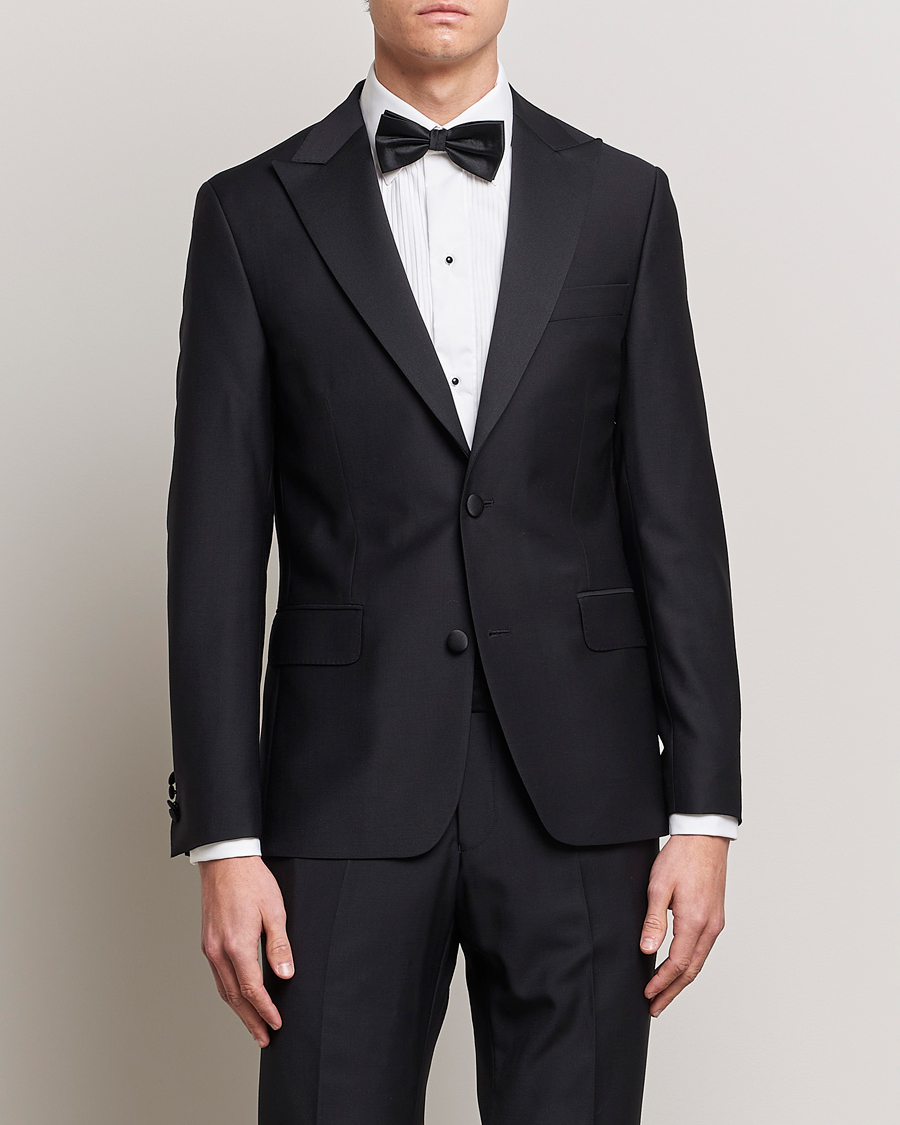 Herre | Black Tie | Oscar Jacobson | Elder Wool Tuxedo Blazer Black