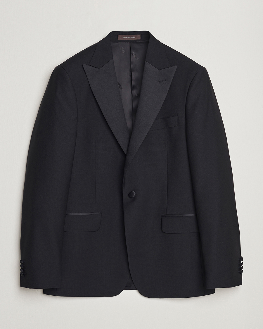 Herre | Blazere & jakker | Oscar Jacobson | Frampton Wool Tuxedo Blazer Black