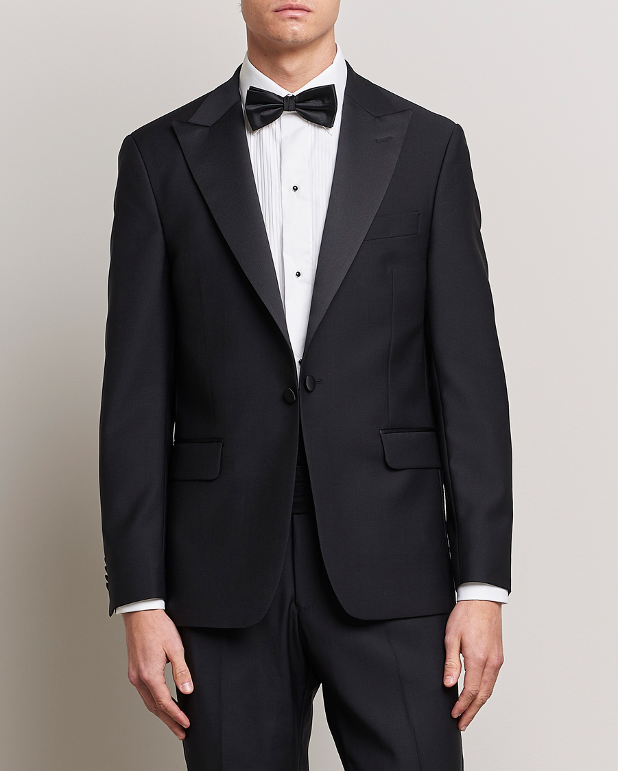 Herre | Smoking | Oscar Jacobson | Frampton Wool Tuxedo Blazer Black