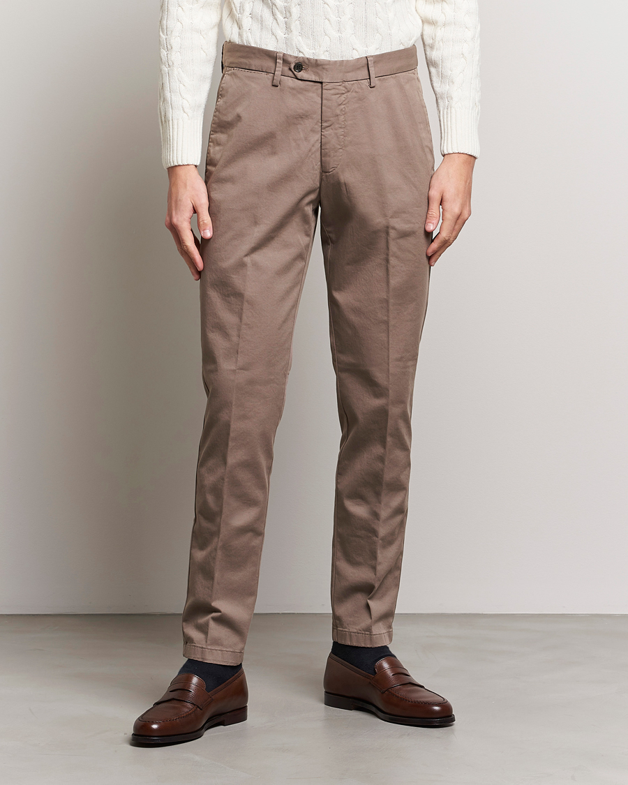 Herre | Bukser | Oscar Jacobson | Danwick Cotton Trousers Light Brown