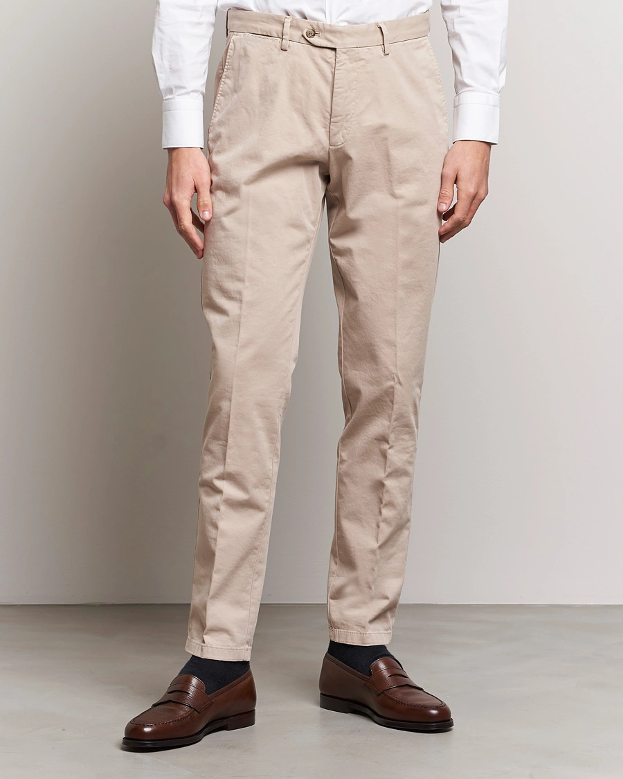 Herre | Afdelinger | Oscar Jacobson | Danwick Cotton Trousers Beige