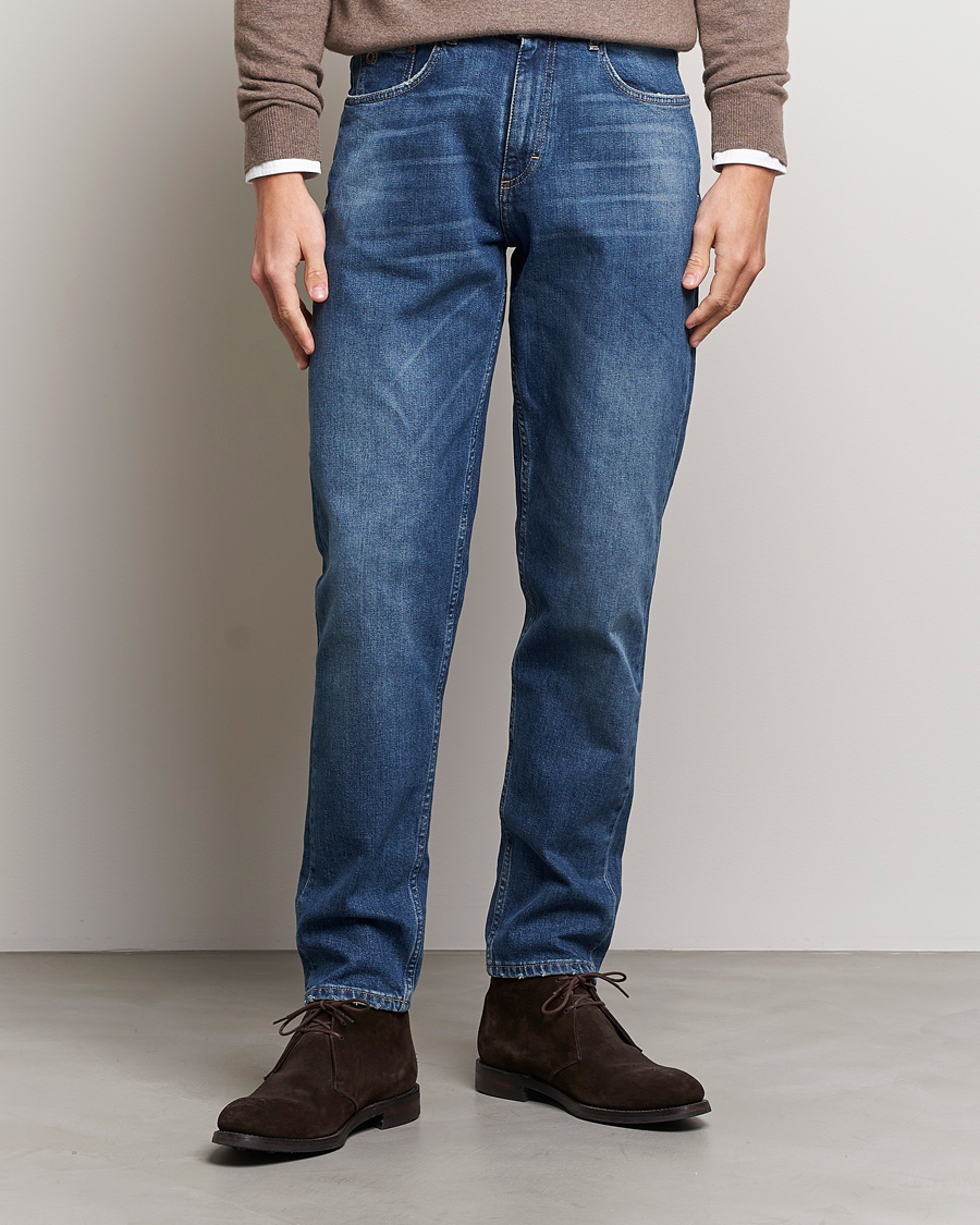 Herre | Blå jeans | Oscar Jacobson | Karl Cotton Stretch Jeans Vintage Wash