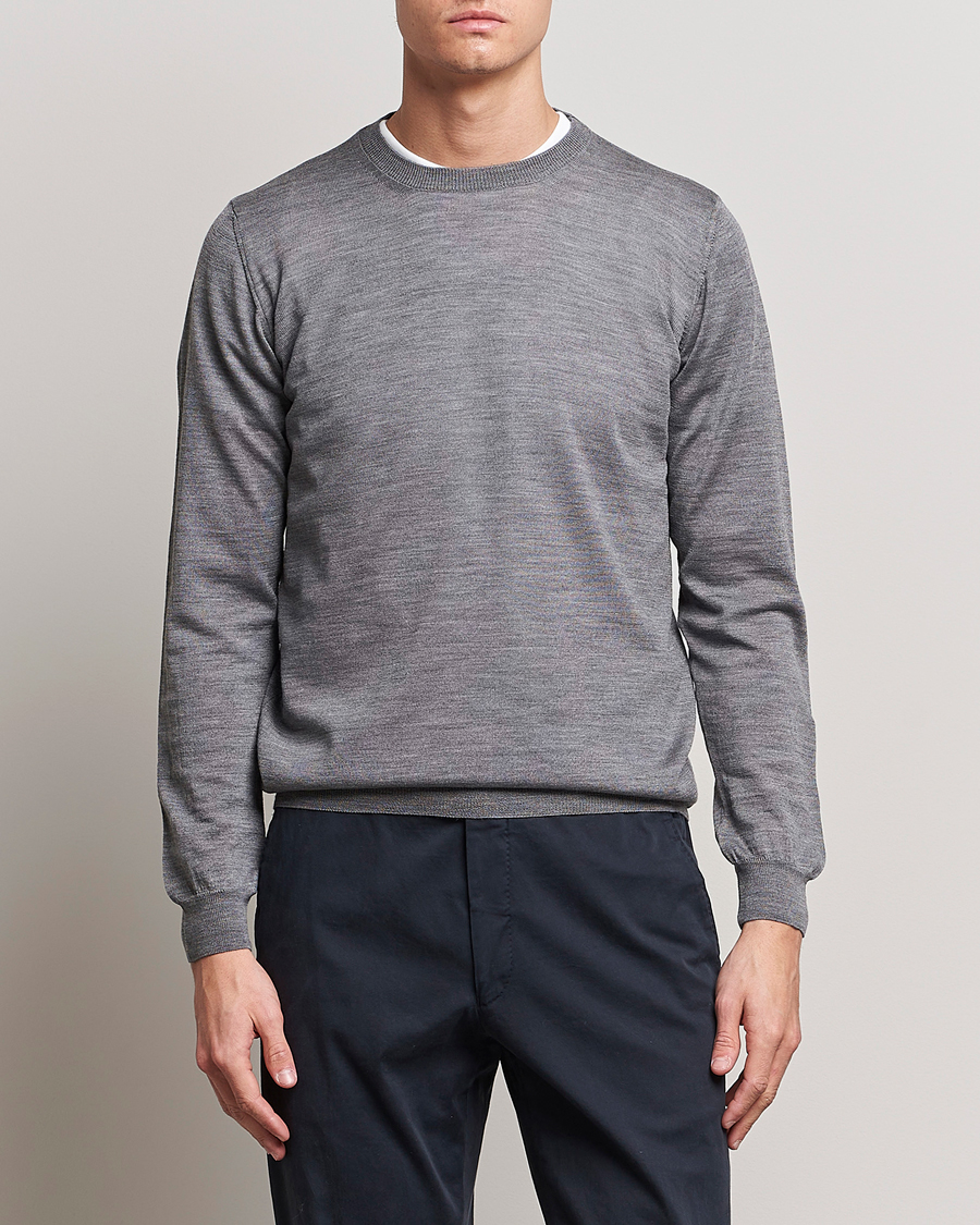 Herre | Oscar Jacobson | Oscar Jacobson | Custer Merino Wool Roundneck Grey