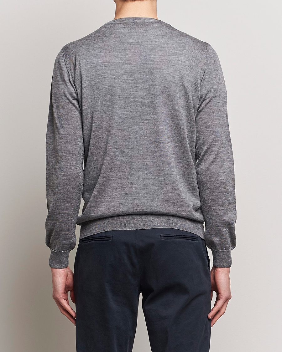Herre | Trøjer | Oscar Jacobson | Custer Merino Wool Roundneck Grey