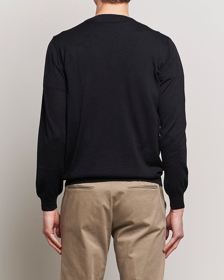 Herre | Trøjer | Oscar Jacobson | Custer Merino Wool Roundneck Black