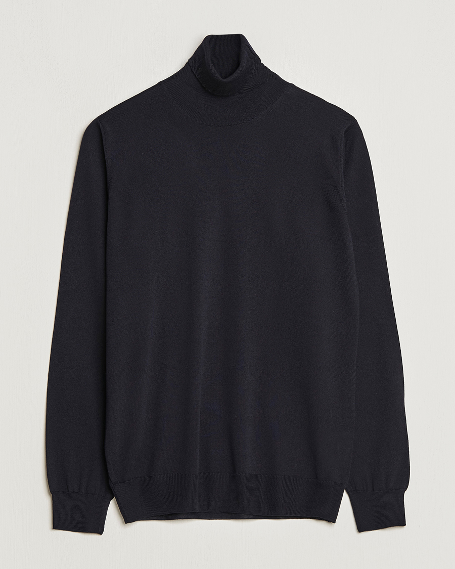 Herre | Trøjer | Oscar Jacobson | Cole Merino Wool Rollneck Navy