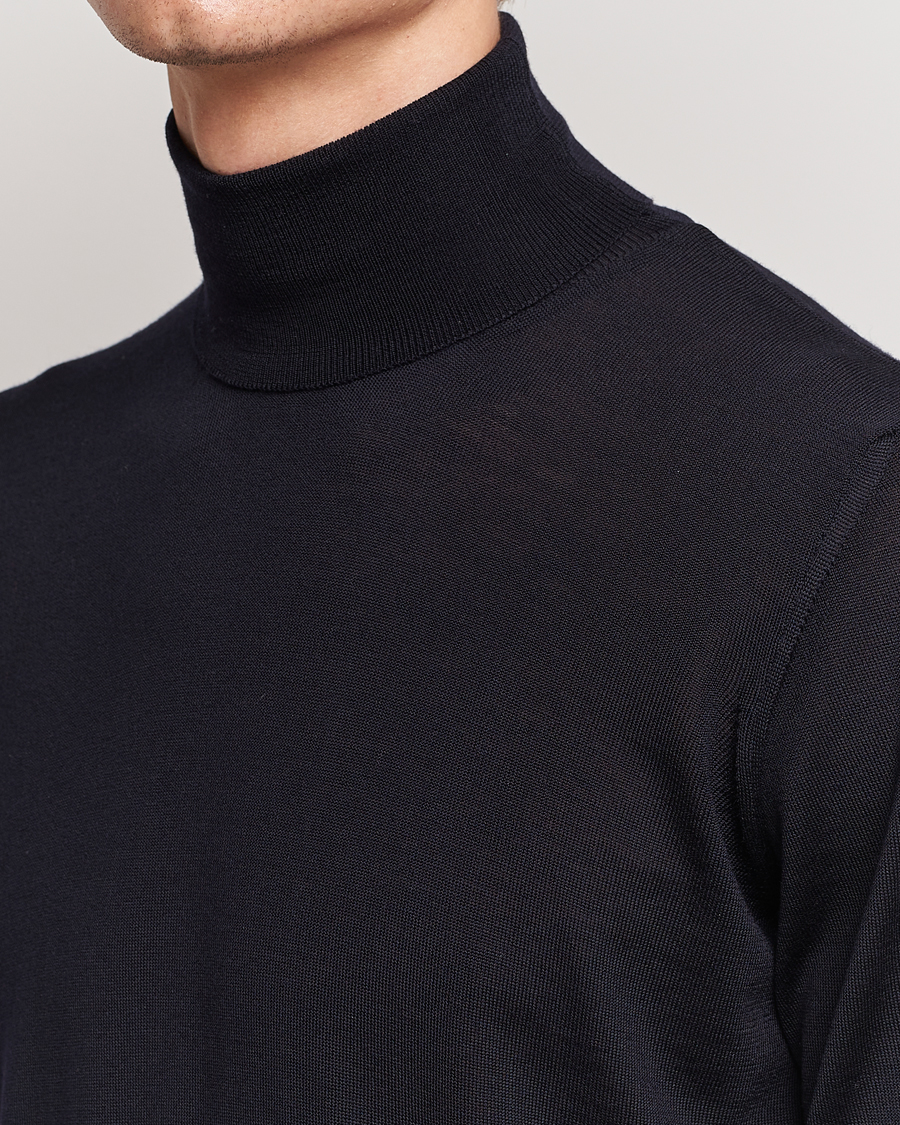 Herre | Trøjer | Oscar Jacobson | Cole Merino Wool Rollneck Navy