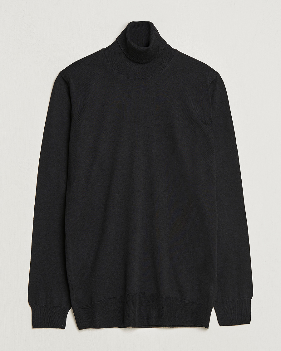 Herre | Trøjer | Oscar Jacobson | Cole Merino Wool Rollneck Black
