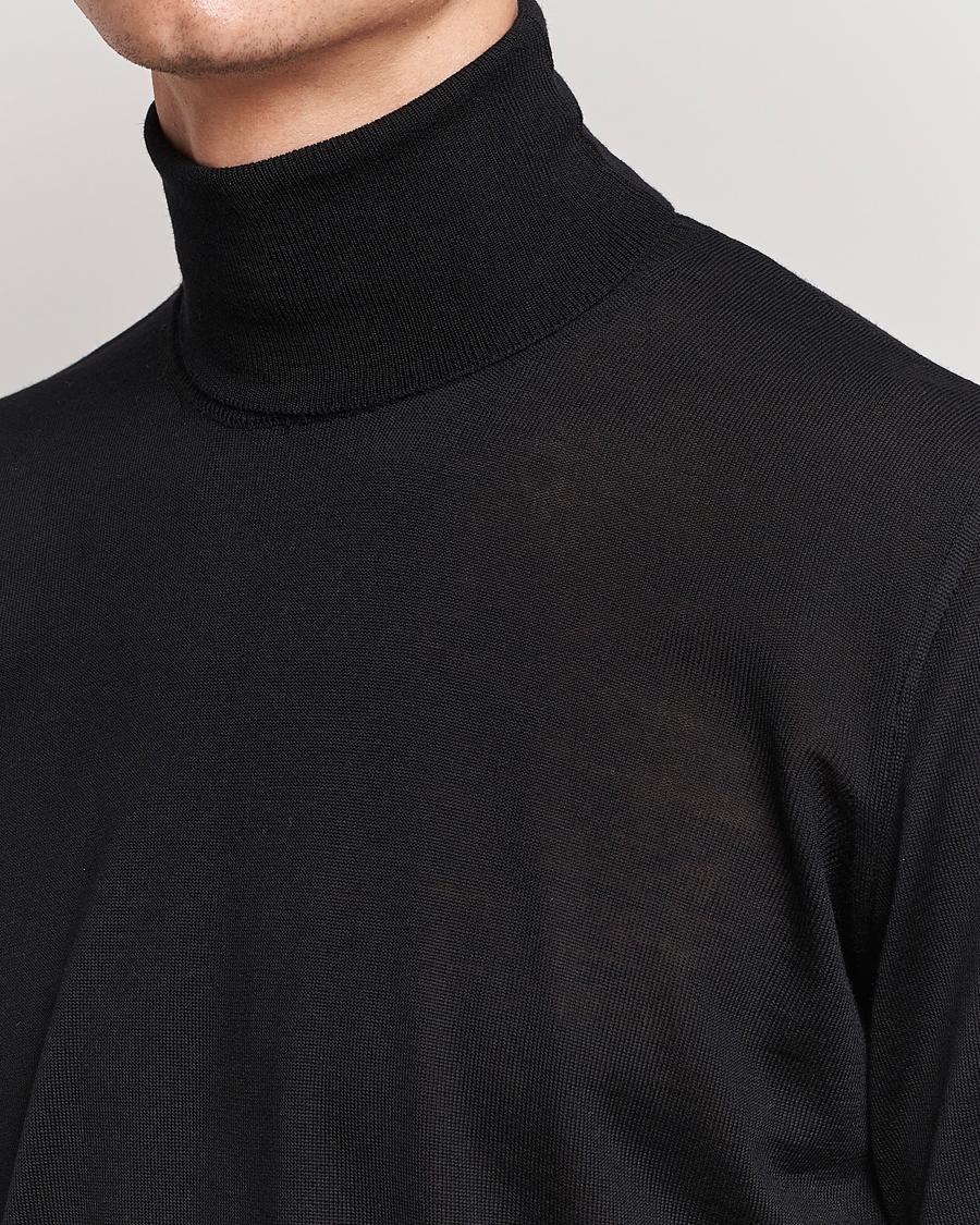 Herre | Trøjer | Oscar Jacobson | Cole Merino Wool Rollneck Black