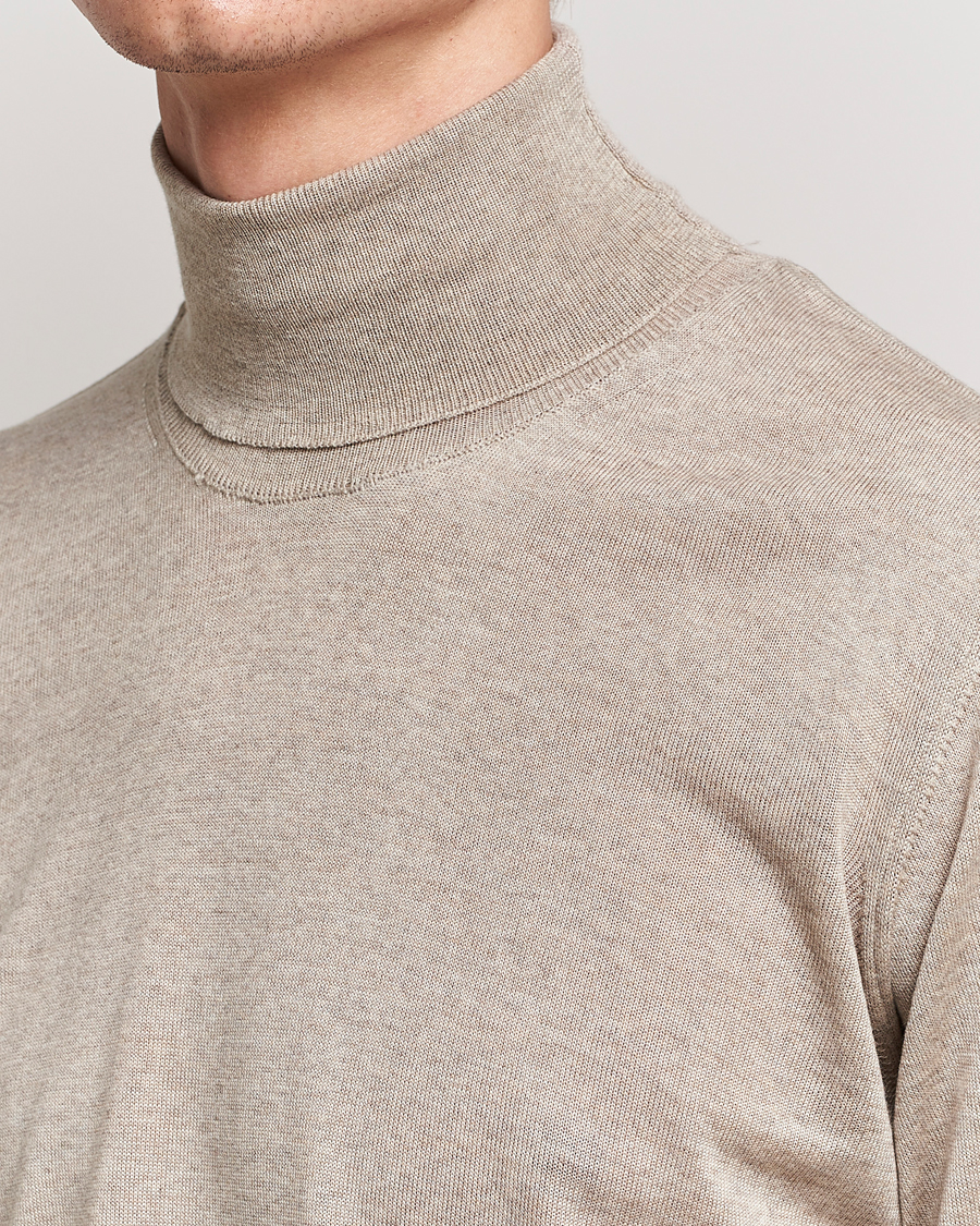 Herre | Trøjer | Oscar Jacobson | Cole Merino Wool Rollneck Beige