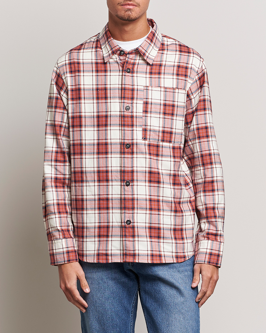 Herre | Casual | A.P.C. | Graham Checked Overshirt Ecru/Red