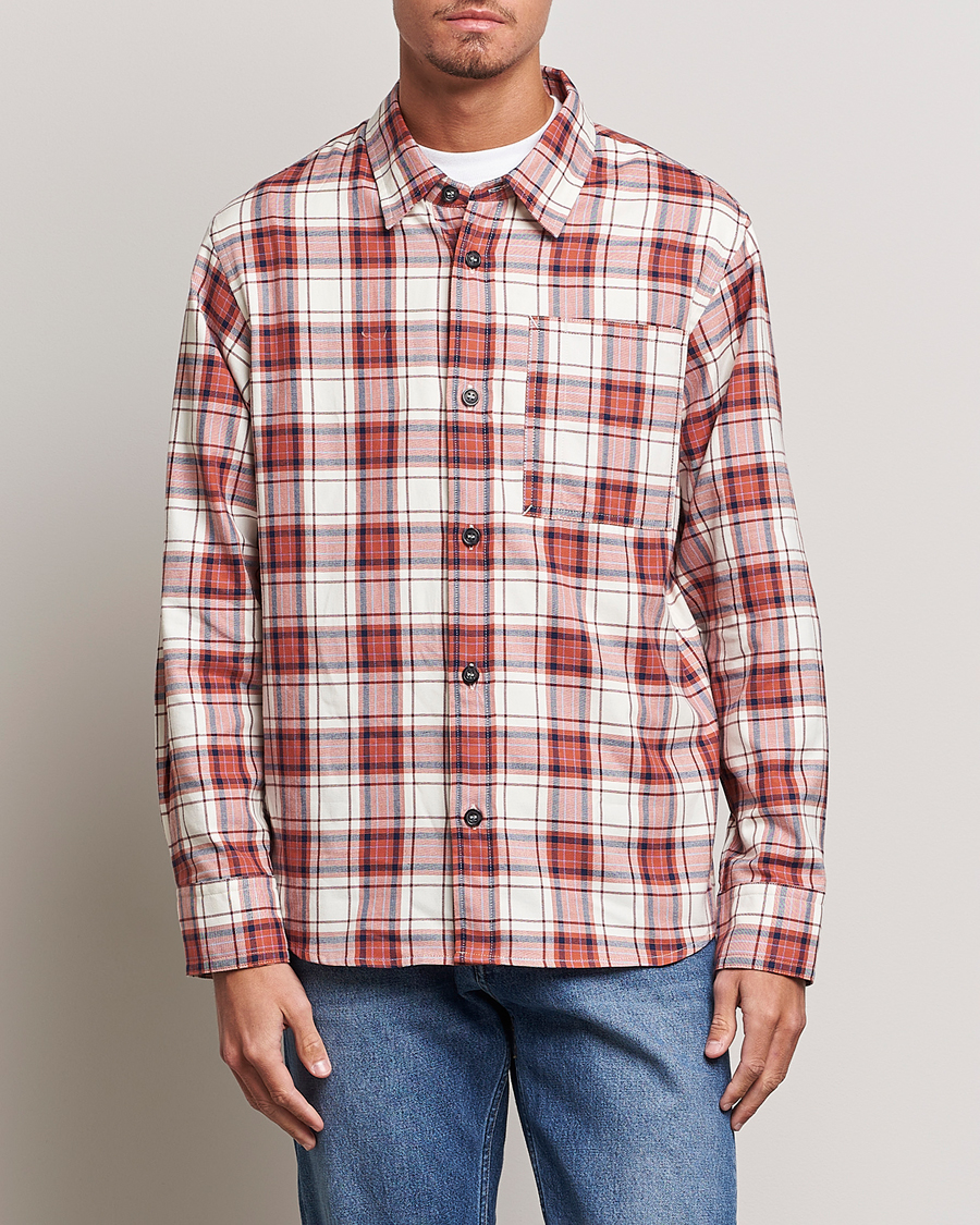 Herre | Skjorter | A.P.C. | Graham Checked Overshirt Ecru/Red