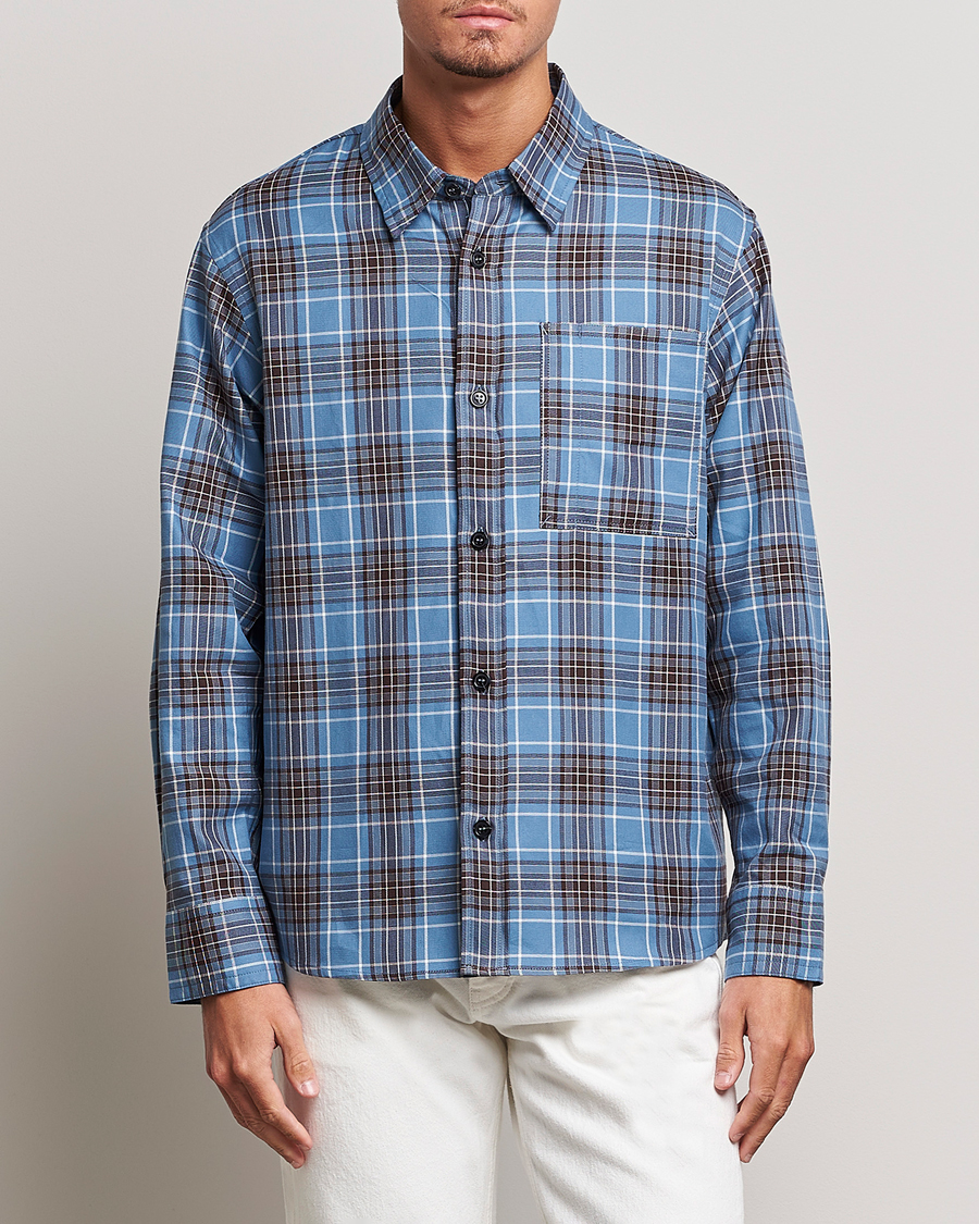 Herre | A.P.C. | A.P.C. | Graham Checked Overshirt Clear Blue
