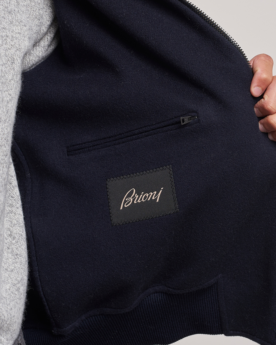 Herre | Jakker | Brioni | Cashmere Blend Bomber Jacket Navy