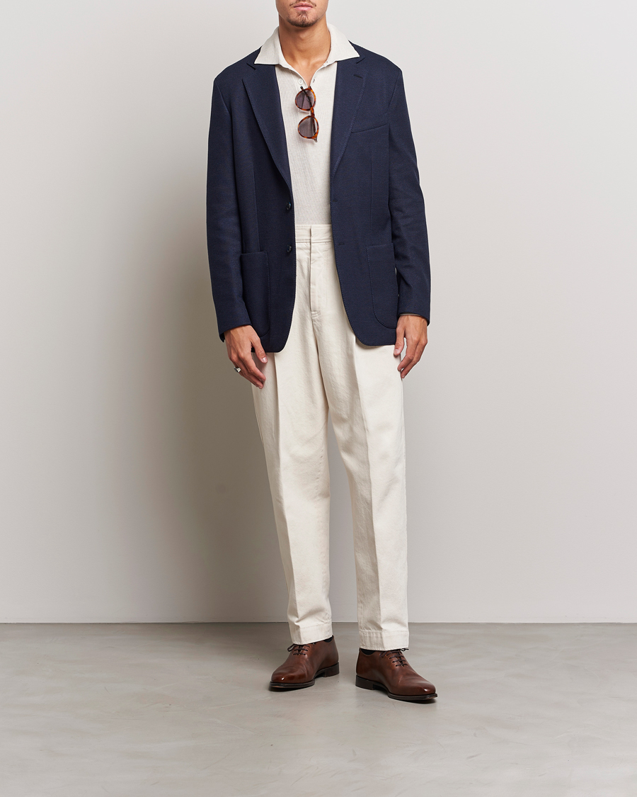 Herre | Blazere & jakker | Brioni | Wool/Silk Jacquard Jersey Blazer Navy