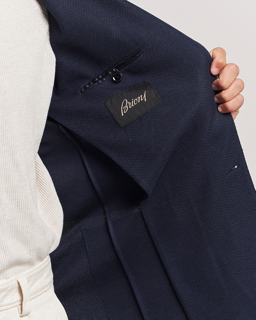 Herre | Blazere & jakker | Brioni | Wool/Silk Jacquard Jersey Blazer Navy