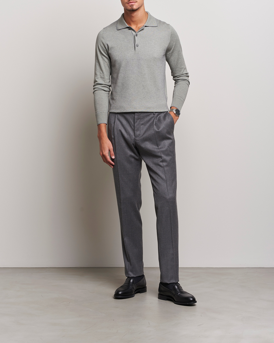 Herre | Trøjer | Brioni | Cashmere Blend Long Sleeve Polo Sage
