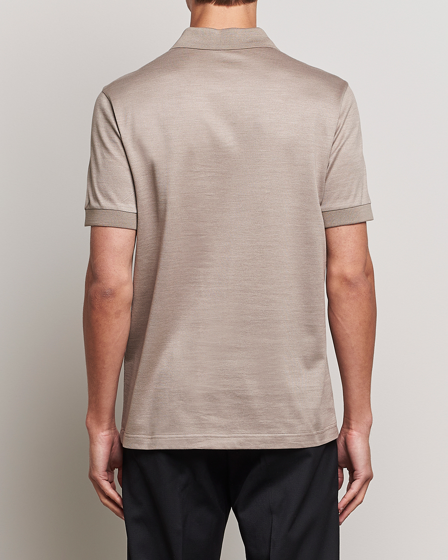 Herre | Polotrøjer | Brioni | Cotton/Silk Short Sleeve Polo Beige