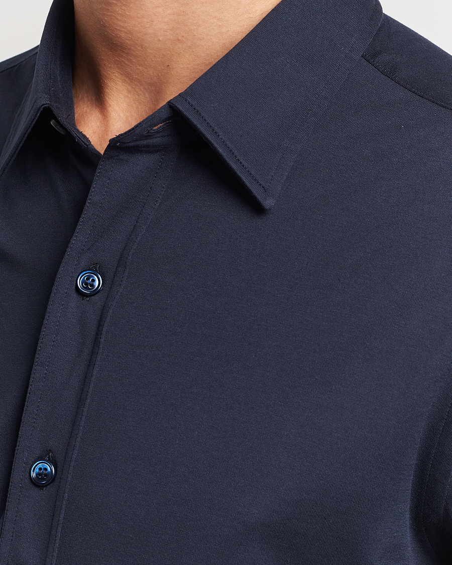 Herre | Skjorter | Brioni | Soft Cotton Jersey Shirt Navy