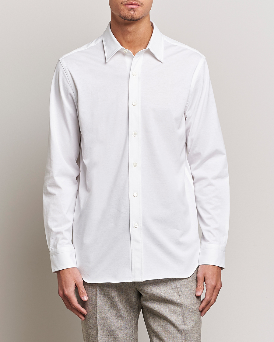 Herre | Poloskjorter | Brioni | Soft Cotton Jersey Shirt White