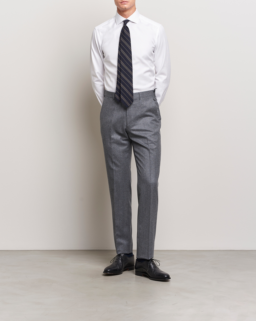 Herre | Skjorter | Brioni | Slim Fit Royal Oxford Dress Shirt White