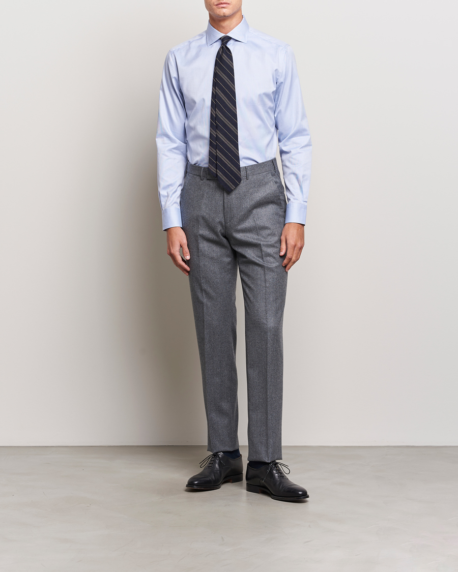 Herre | Skjorter | Brioni | Slim Fit Royal Oxford Dress Shirt Light Blue