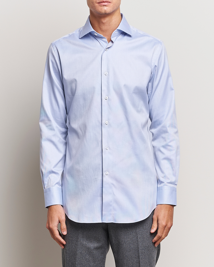 Herre | Skjorter | Brioni | Slim Fit Royal Oxford Dress Shirt Light Blue