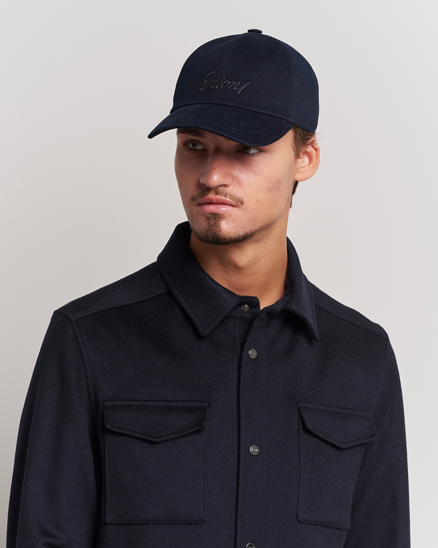 Herre |  | Brioni | Soft Wool Baseball Cap Navy