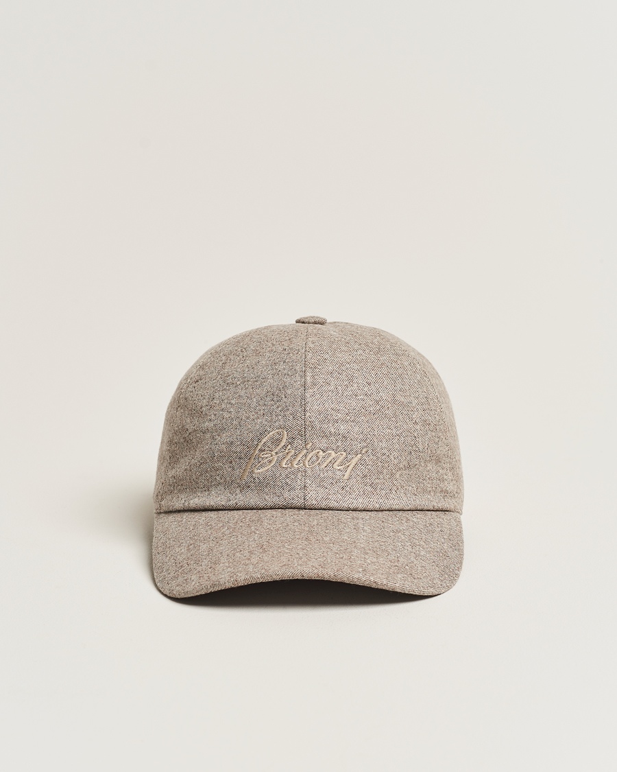 Herre | Brioni Soft Flannel Baseball Cap Beige Melange | Brioni | Soft Flannel Baseball Cap Beige Melange