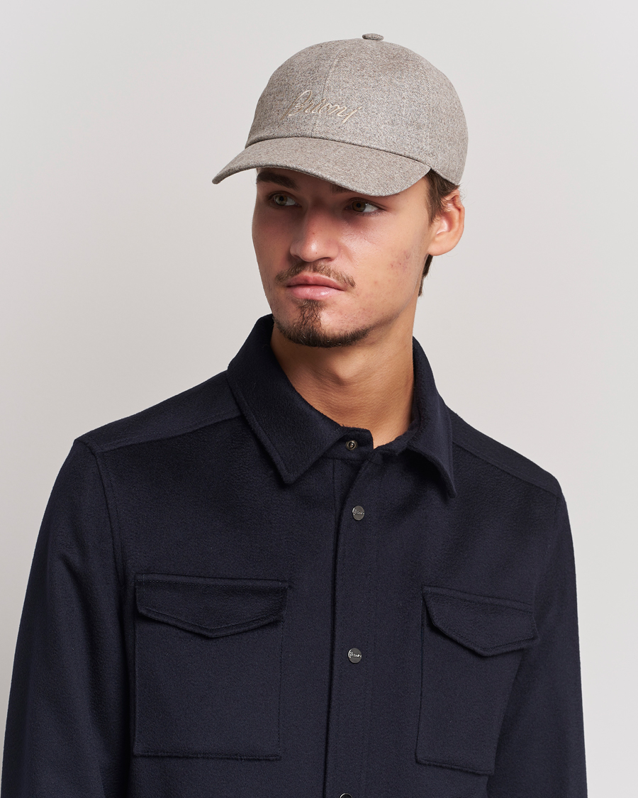 Herre | Brioni Soft Flannel Baseball Cap Beige Melange | Brioni | Soft Flannel Baseball Cap Beige Melange