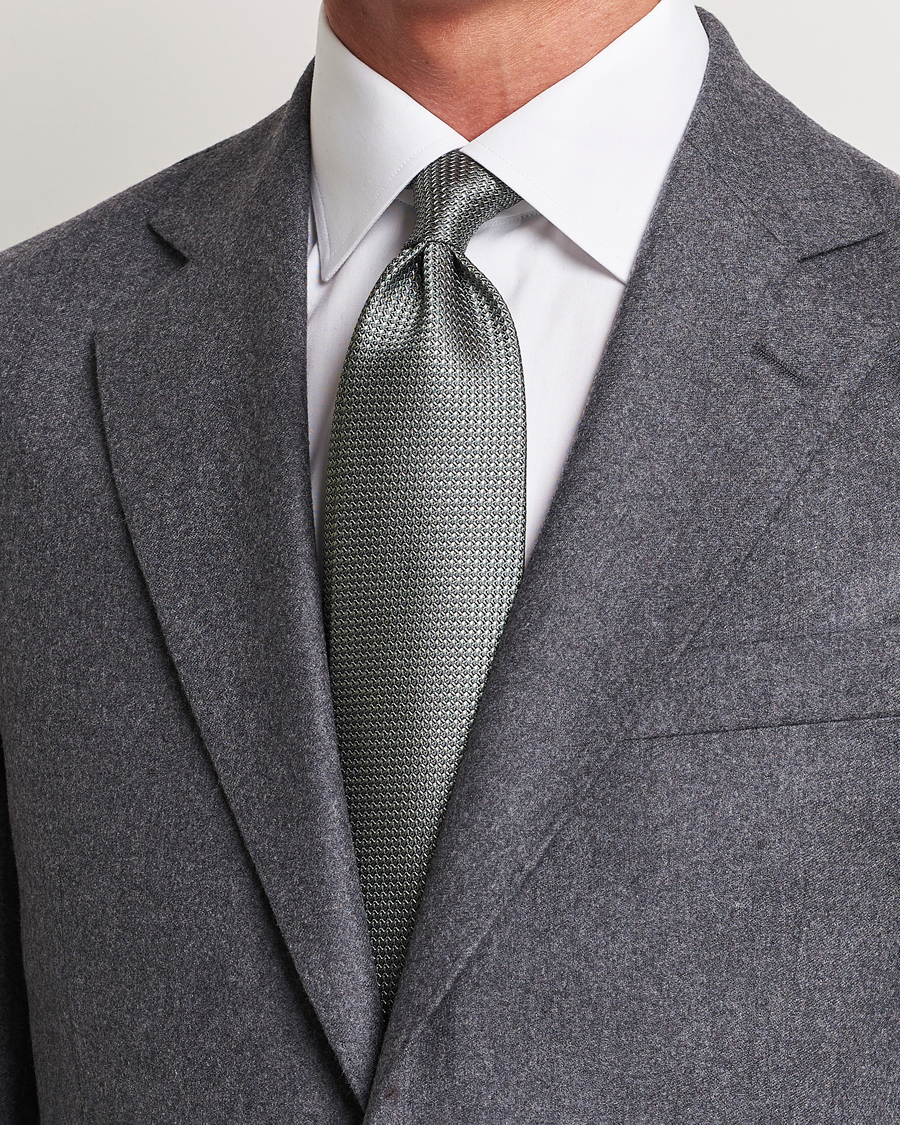 Herre |  | Brioni | Jacquard Silk Tie Sage