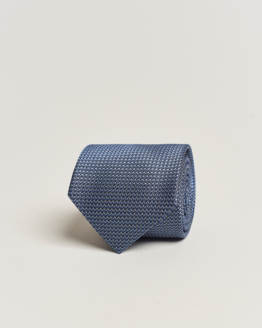 Brioni Jacquard Silk Tie Blue -