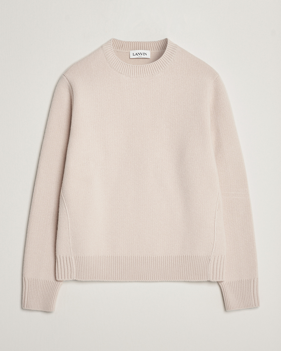 Herre | Trøjer | Lanvin | Cashmere Blend Crew Neck Sweater Light Beige